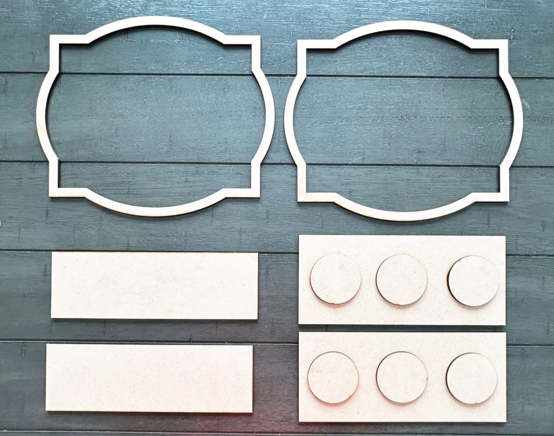 DIY Porch Leaner Base Kit | Interchangeable Frame & Shelf | Holiday Porch Sign Craft | Front Porch Decor | Reversible Sign Option