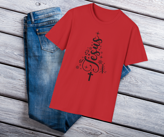 Christmas Jesus Tree Unisex Softstyle T-Shirt