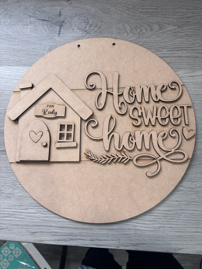 Home Sweet Home – Unfinished Wood Kit 🏡❤️